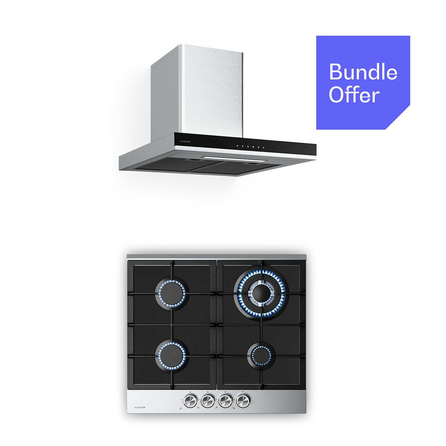 Verosteel gaskookplaat + Verosteel afzuigkap | rvs | 60 cm 