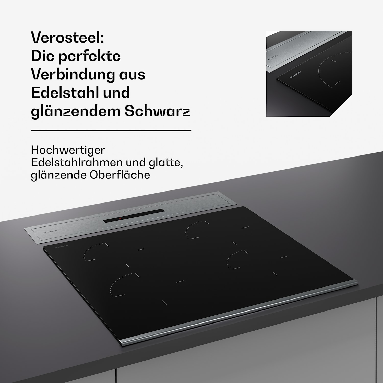 Verosteel Induktionskochfeld + Verosteel Dunstabzug | 60 cm 