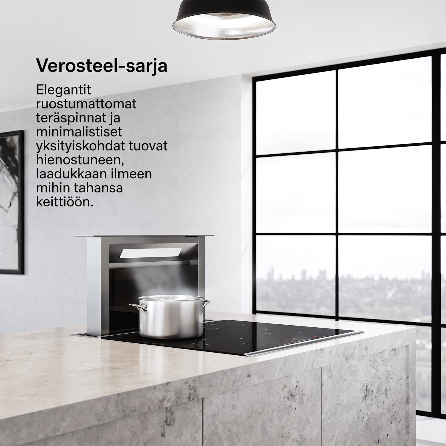 Verosteel induktioliesitaso + Verosteel liesituuletin | 60 cm 