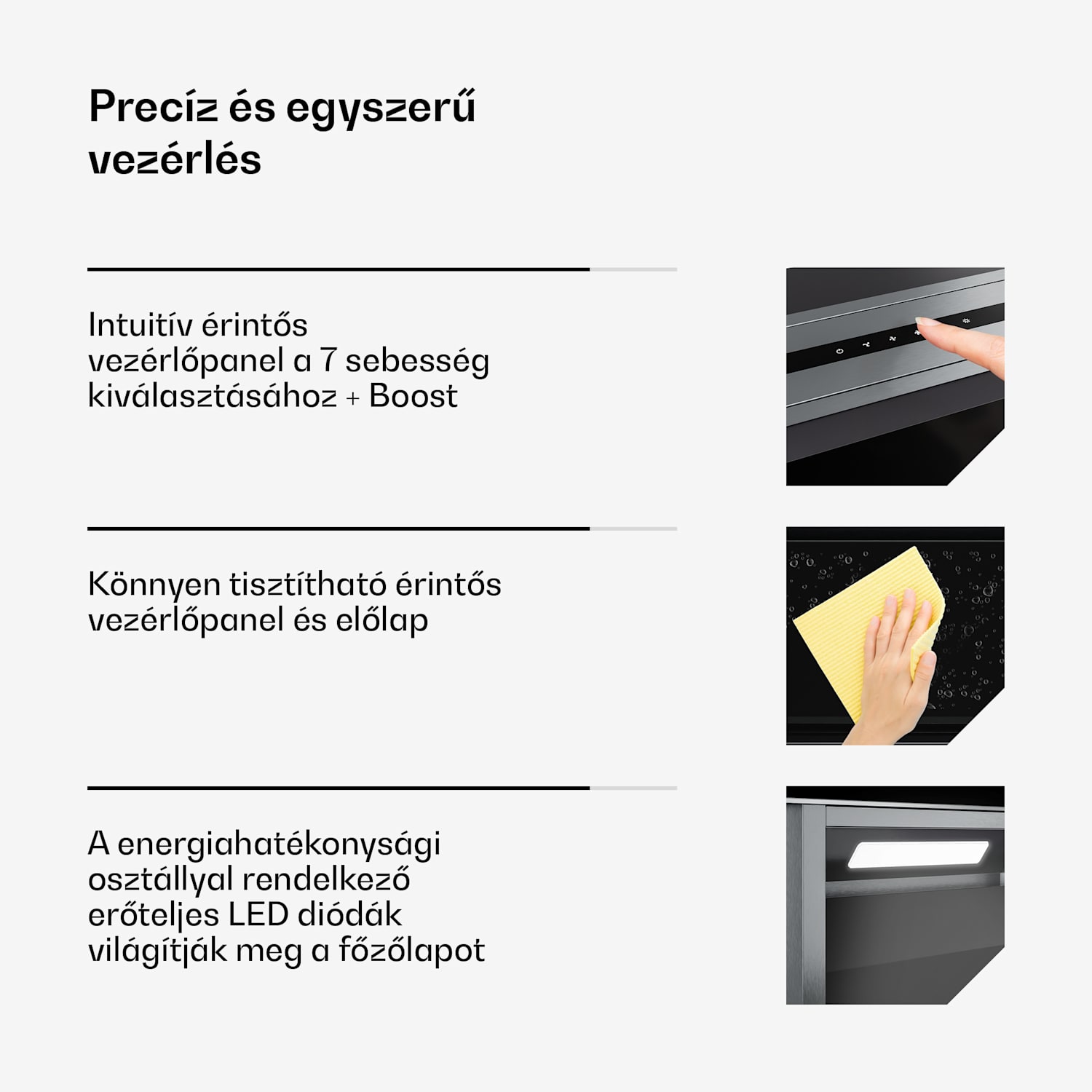 Verosteel indukciós főzőlap + Verosteel lefelé elszívó páraelszívó | 60 cm 