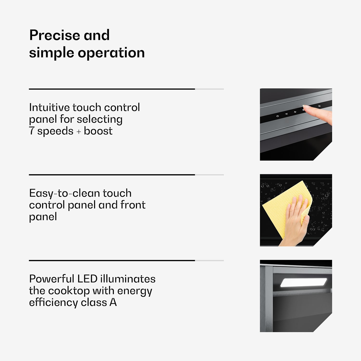 Verosteel inductiekookplaat + Verosteel kookplaatafzuiging | 60 cm 