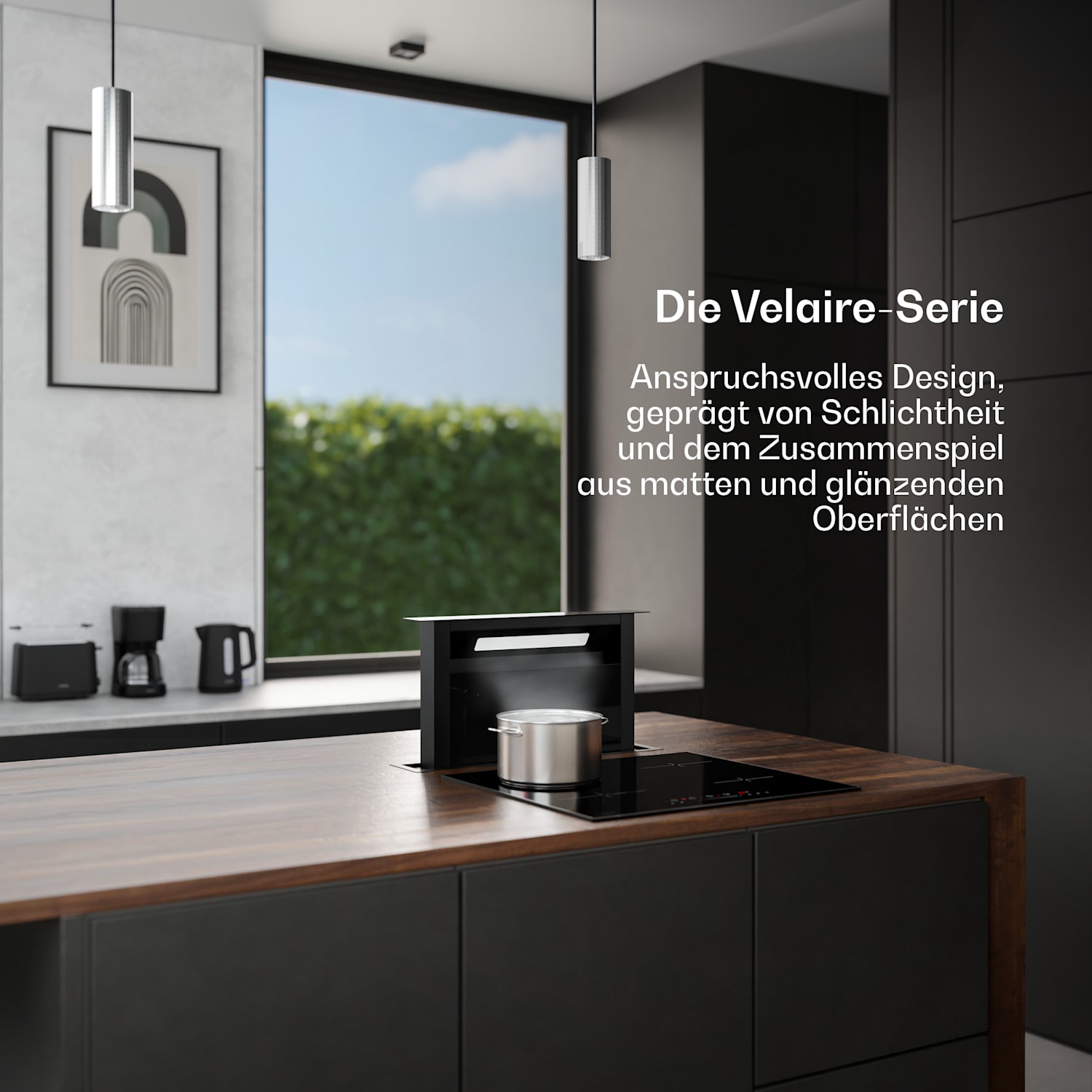 Velaire piano cottura a induzione + cappa integrata Velaire | Minimalista | 60 cm 