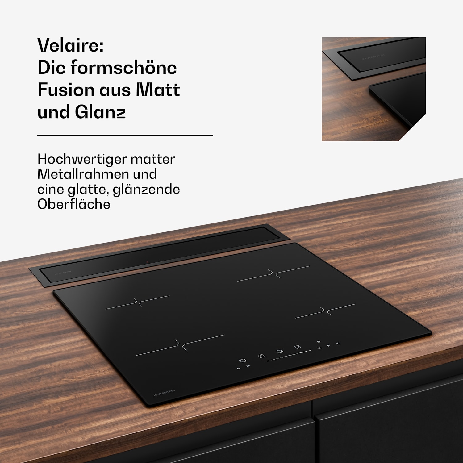 Velaire piano cottura a induzione + cappa integrata Velaire | Minimalista | 60 cm 