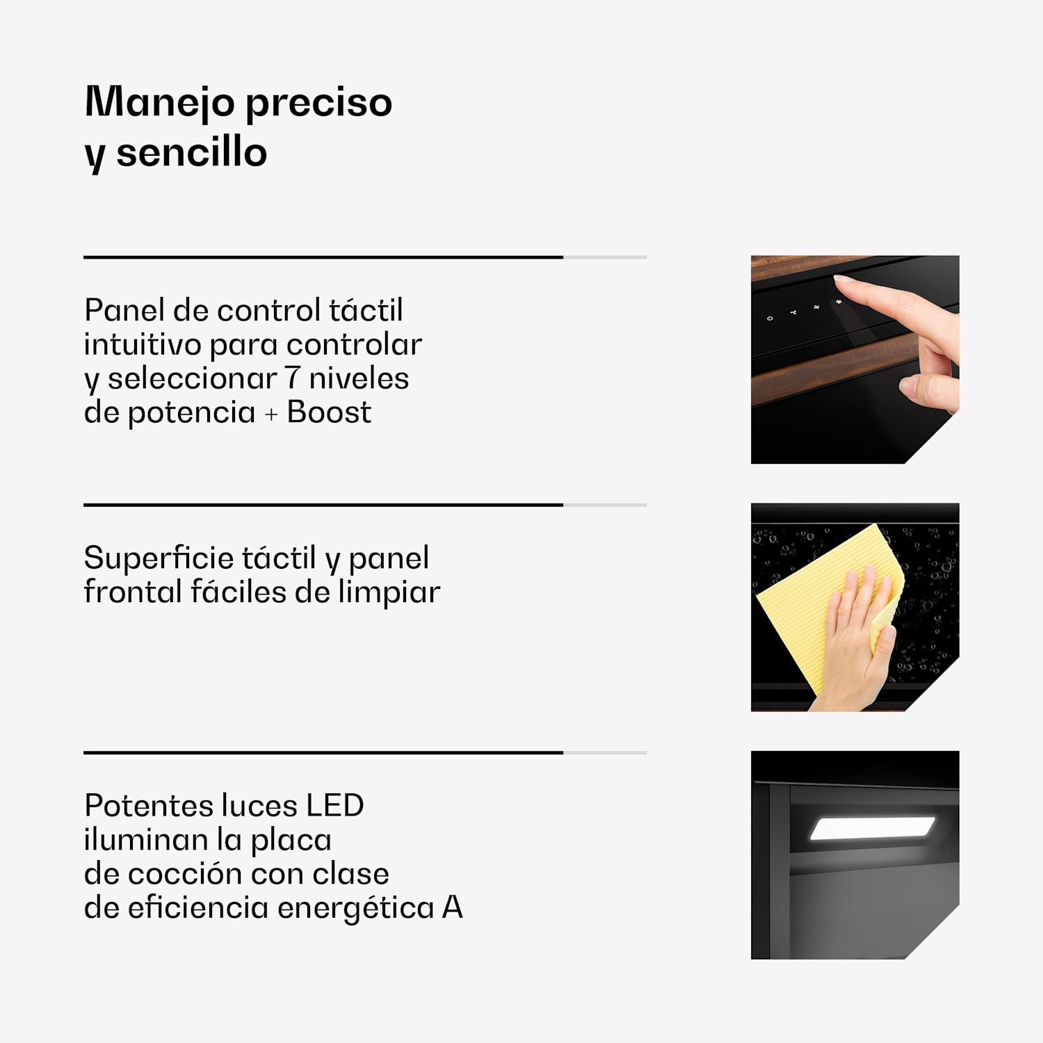 Velaire placa de inducción + extractor de placa Velaire | Minimalista | 60 cm 