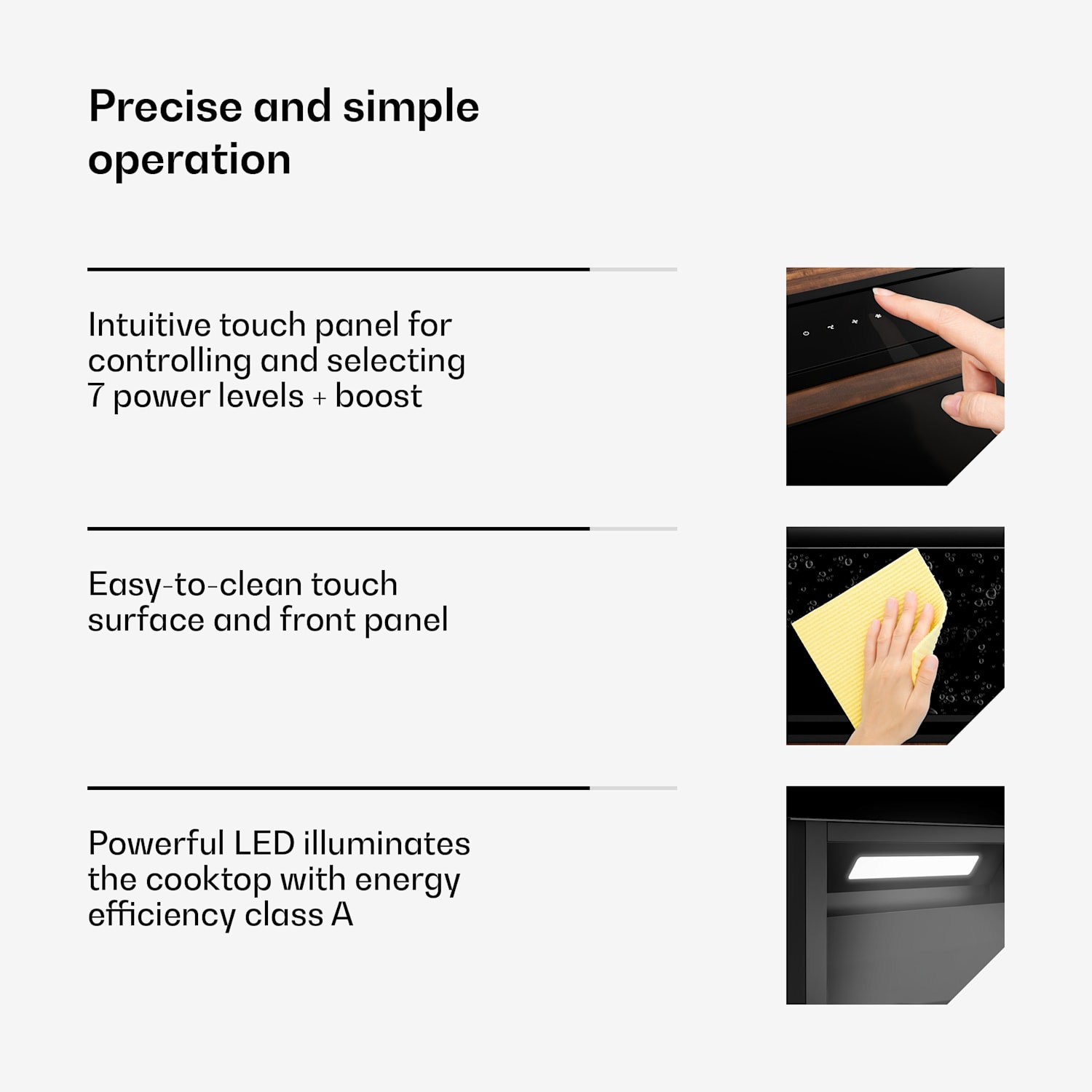 Velaire inductiekookplaat + Velaire kookveldafzuiging | Minimalistisch | 60 cm 