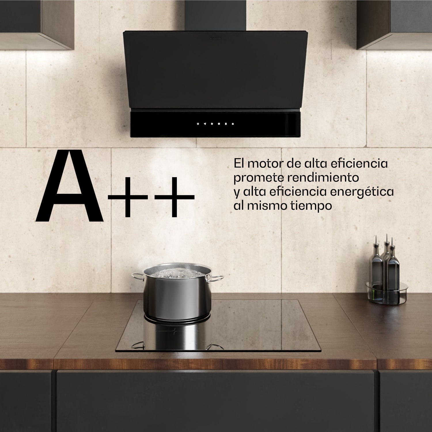 Velaire horno empotrado + placa de inducción Velaire + campana extractora sin borde 60 cm 