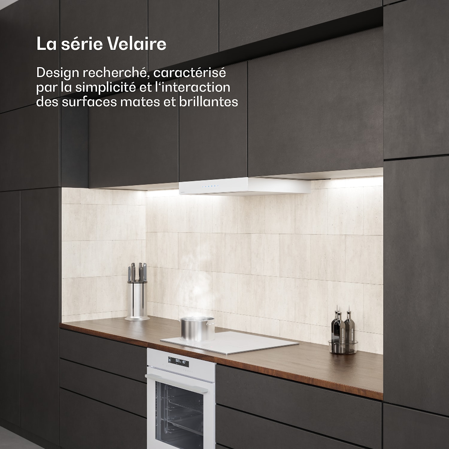 Velaire inductiekookplaat + Velaire inbouwoven + Velaire telescopische afzuigkap | 60 cm 