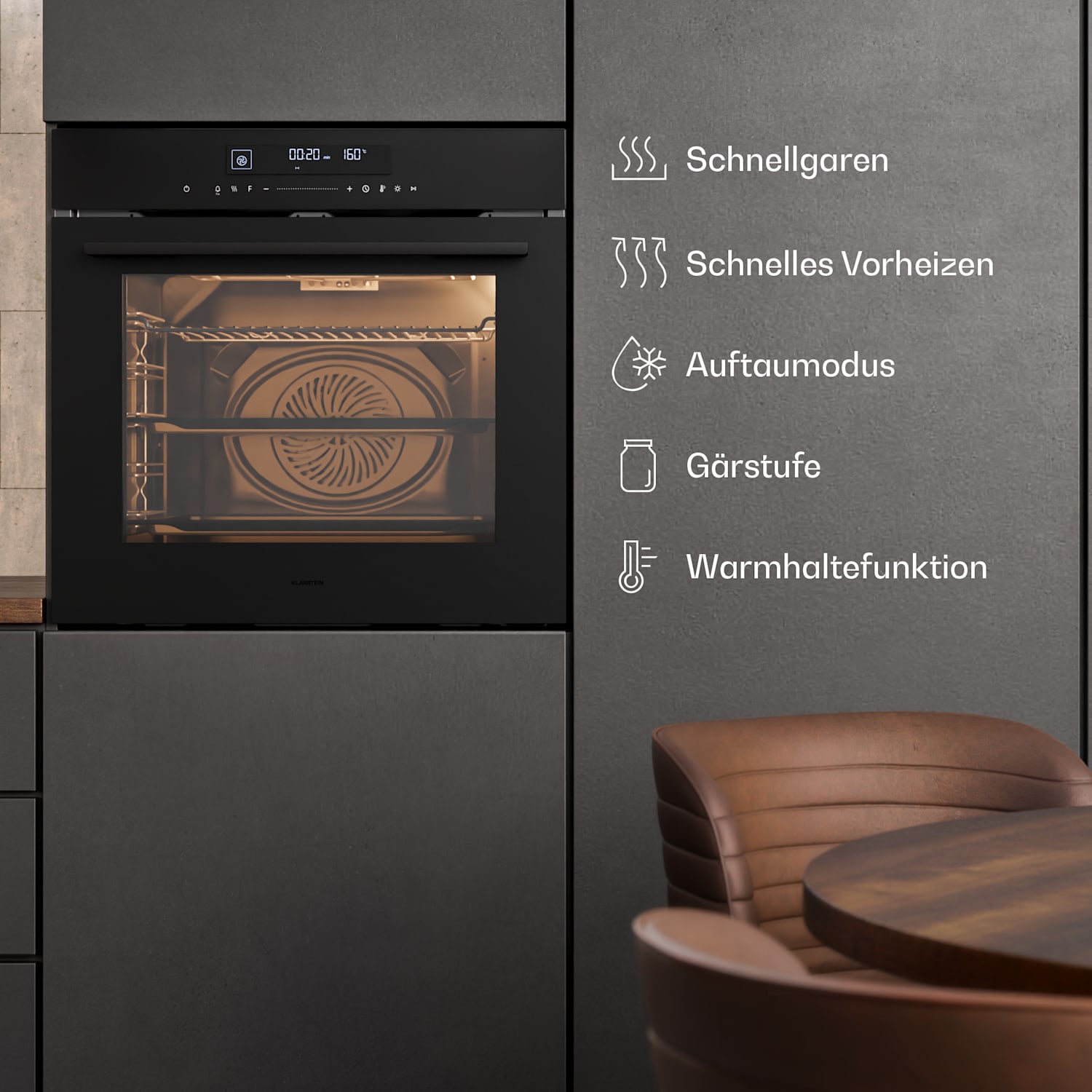 Velaire - Piano cottura a induzione + forno da incasso + cappa telescopica | 60 cm 