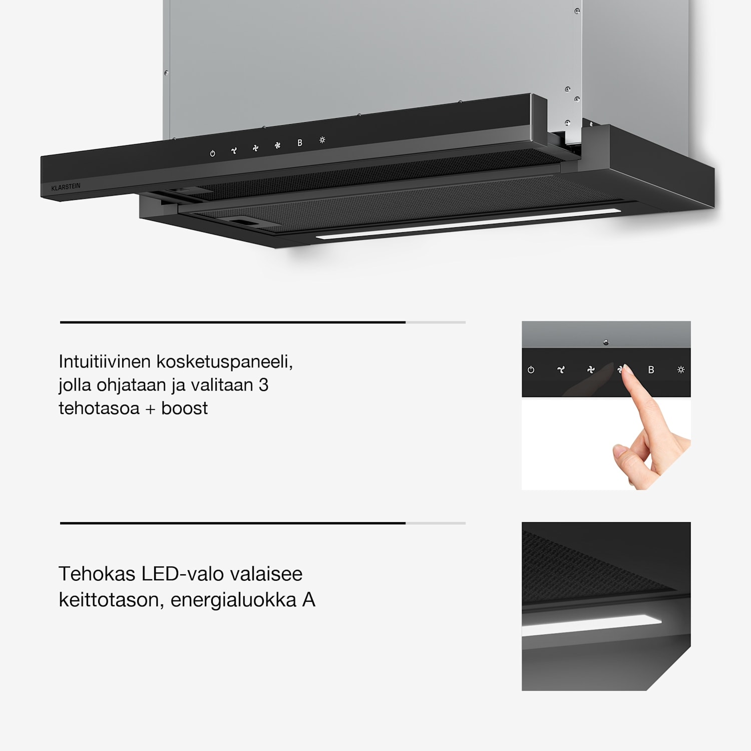 Velaire induktioliesitaso + Velaire upotettava uuni + Velaire teleskooppikattoumpinainen liesituuletin | 60 cm 