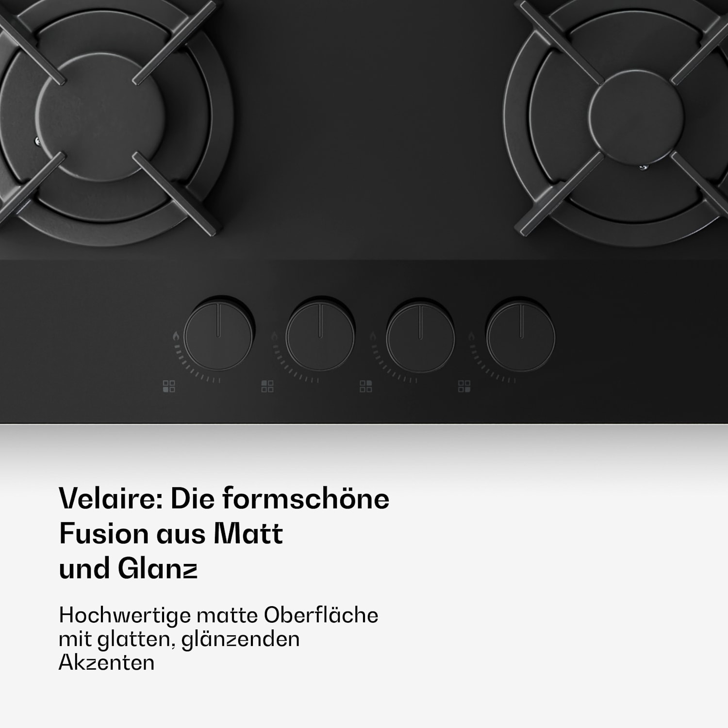 Velaire plaque de cuisson gaz + hotte cheminée Velaire | Minimaliste & Élégant | 60 cm 