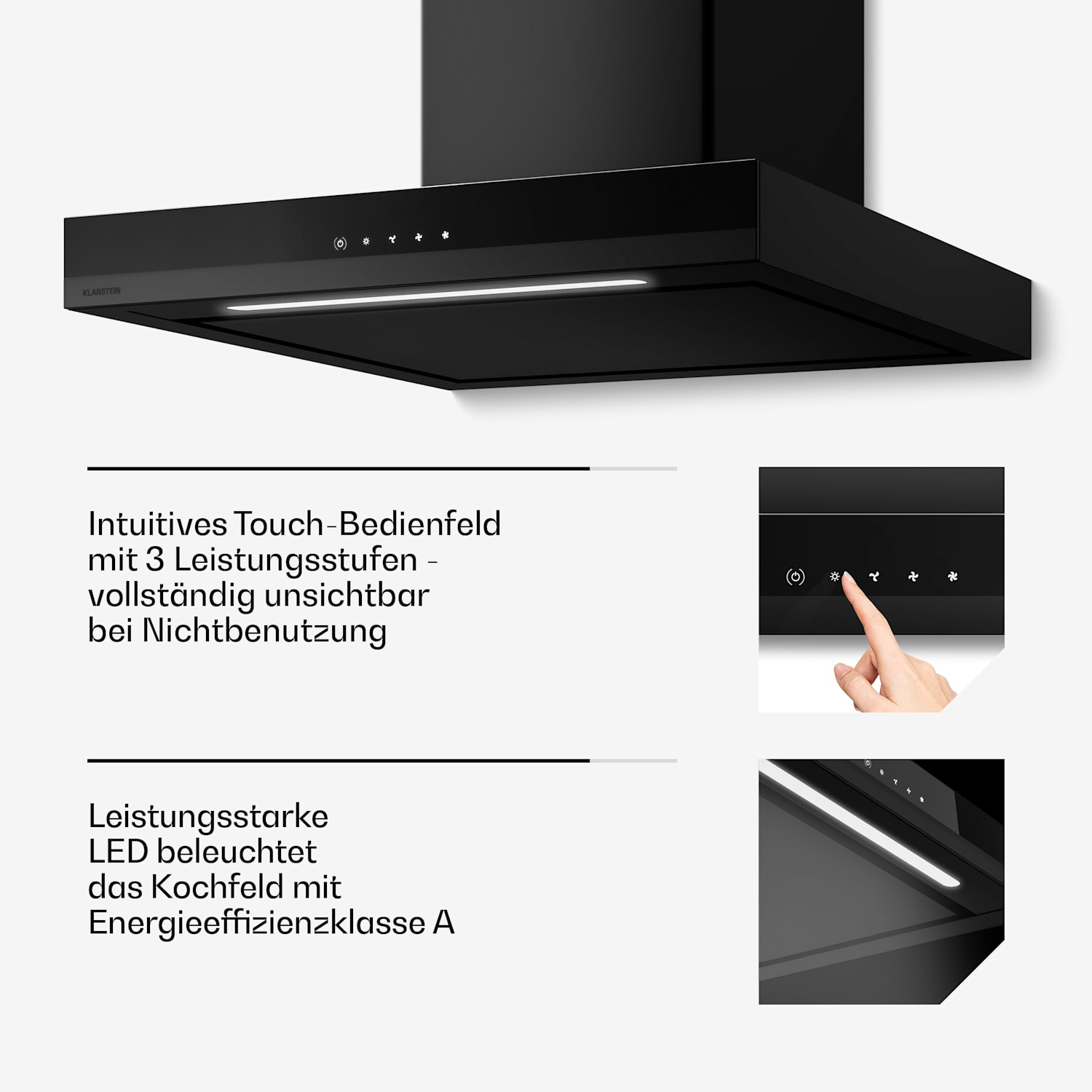 Velaire plaque de cuisson gaz + hotte cheminée Velaire | Minimaliste & Élégant | 60 cm 