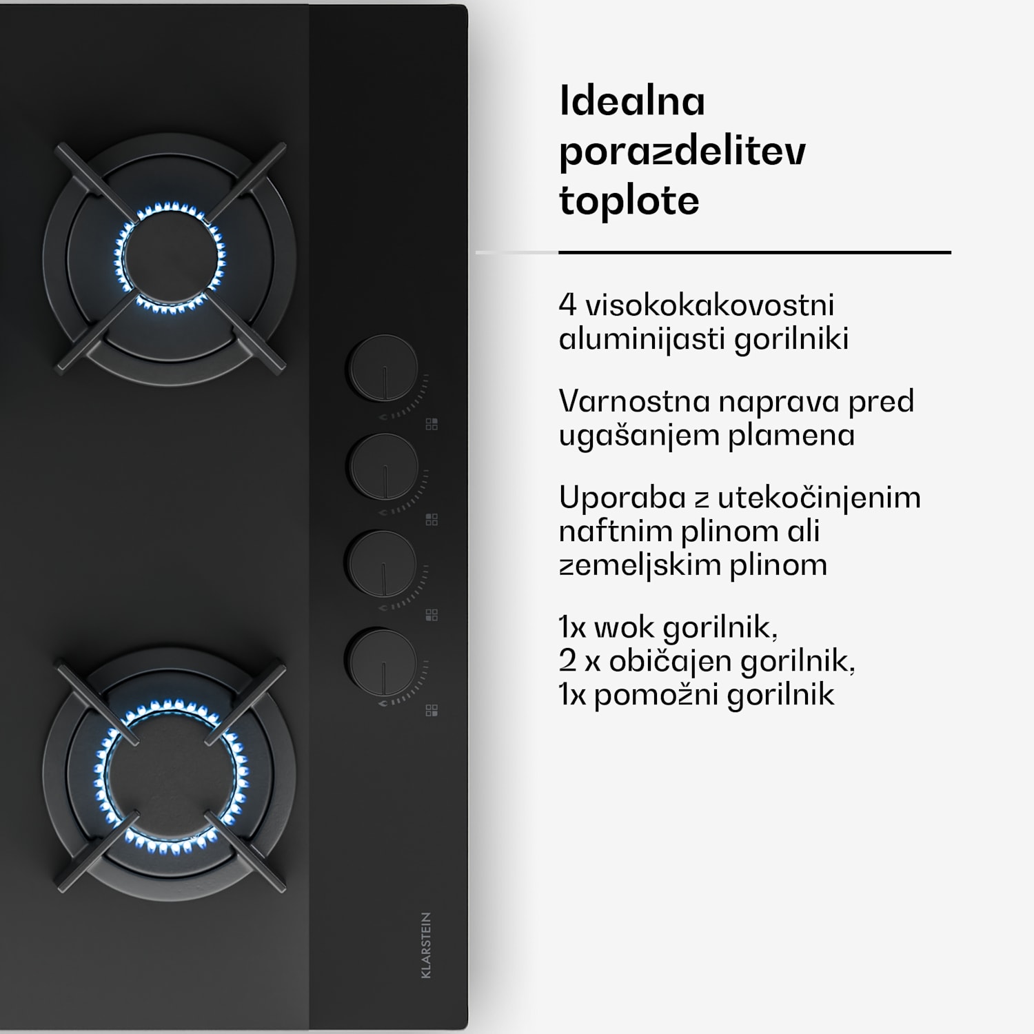 Velaire plinska kuhalna plošča + Velaire dimna napa | Minimalistično & elegantno | 60 cm 