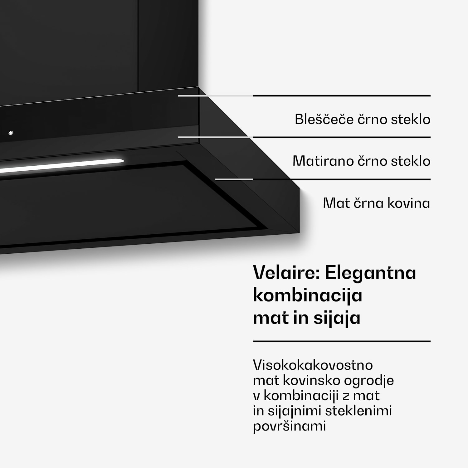 Velaire plinska kuhalna plošča + Velaire dimna napa | Minimalistično & elegantno | 60 cm 