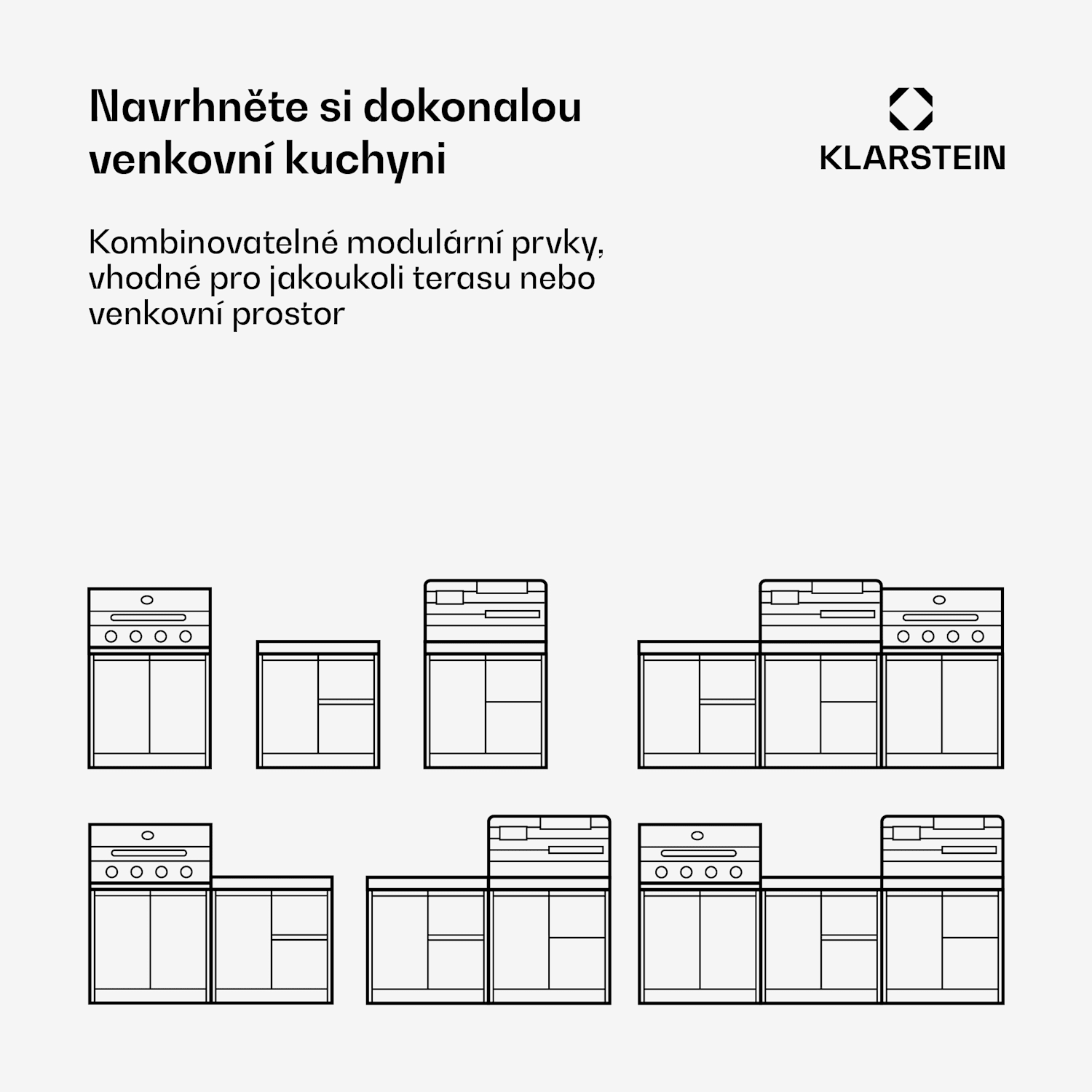Sada venkovní kuchyně WaldChef | 4 hořáky | 50 mbar | 12 800 W | Vodotěsné | Nerezová ocel Zahradní kuchyně - Sada 50 mbar