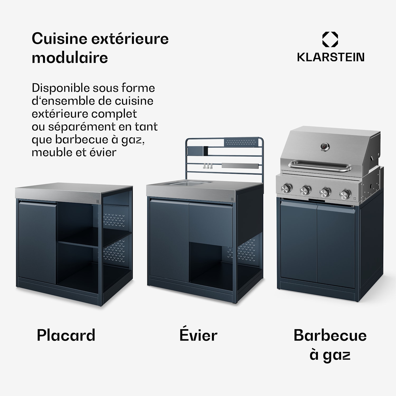 WaldChef outdoor keukenset | 4 brander | 30 mbar | 12800 W | weerbestendig | rvs Tuinkeuken - Set 30 mbar