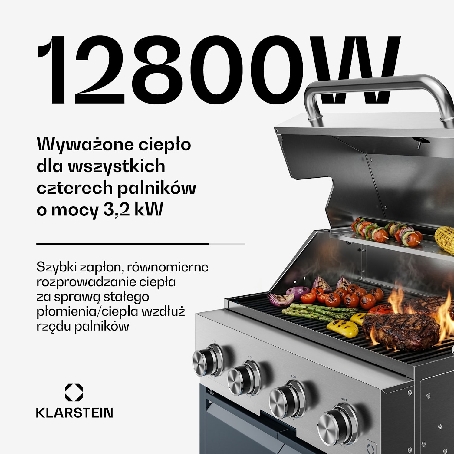 Zewnętrzny zestaw kuchenny WaldChef | 4 palniki | 30 mbar | 12800 W | Odporny na warunki atmosferyczne | Stal nierdzewna Kuchnia Ogrodowa - Zestaw 30 mbar