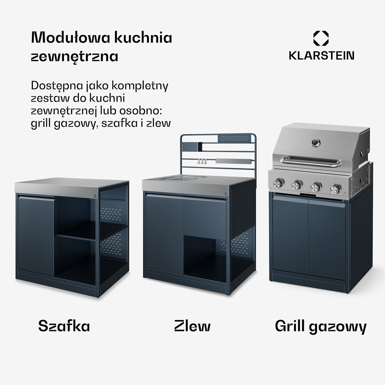 Zewnętrzny zestaw kuchenny WaldChef | 4 palniki | 30 mbar | 12800 W | Odporny na warunki atmosferyczne | Stal nierdzewna Kuchnia Ogrodowa - Zestaw 30 mbar