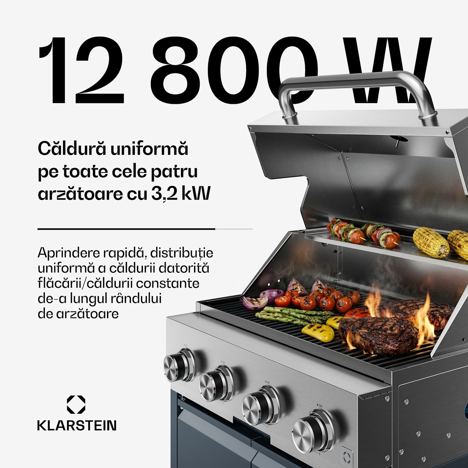 WaldChef set bucătărie în aer liber | 4 arzătoare | 30 mbar | 12 800 W | Rezistent la apă | Oțel inoxidabil Bucătărie de grădină - Set 30 mbar