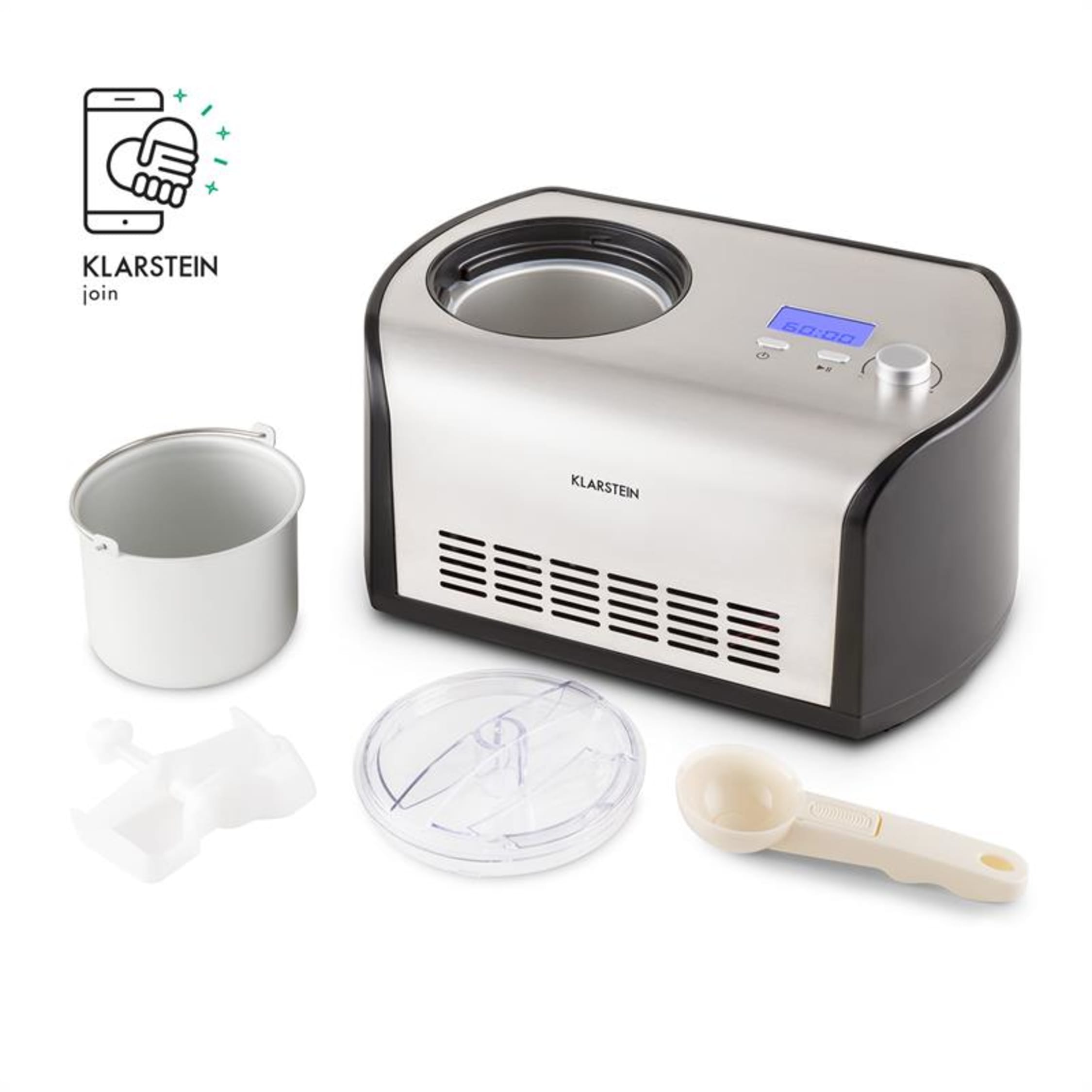 Snowberry Choc Ice Cream Machine 1.2 litre stainless steel keep cool