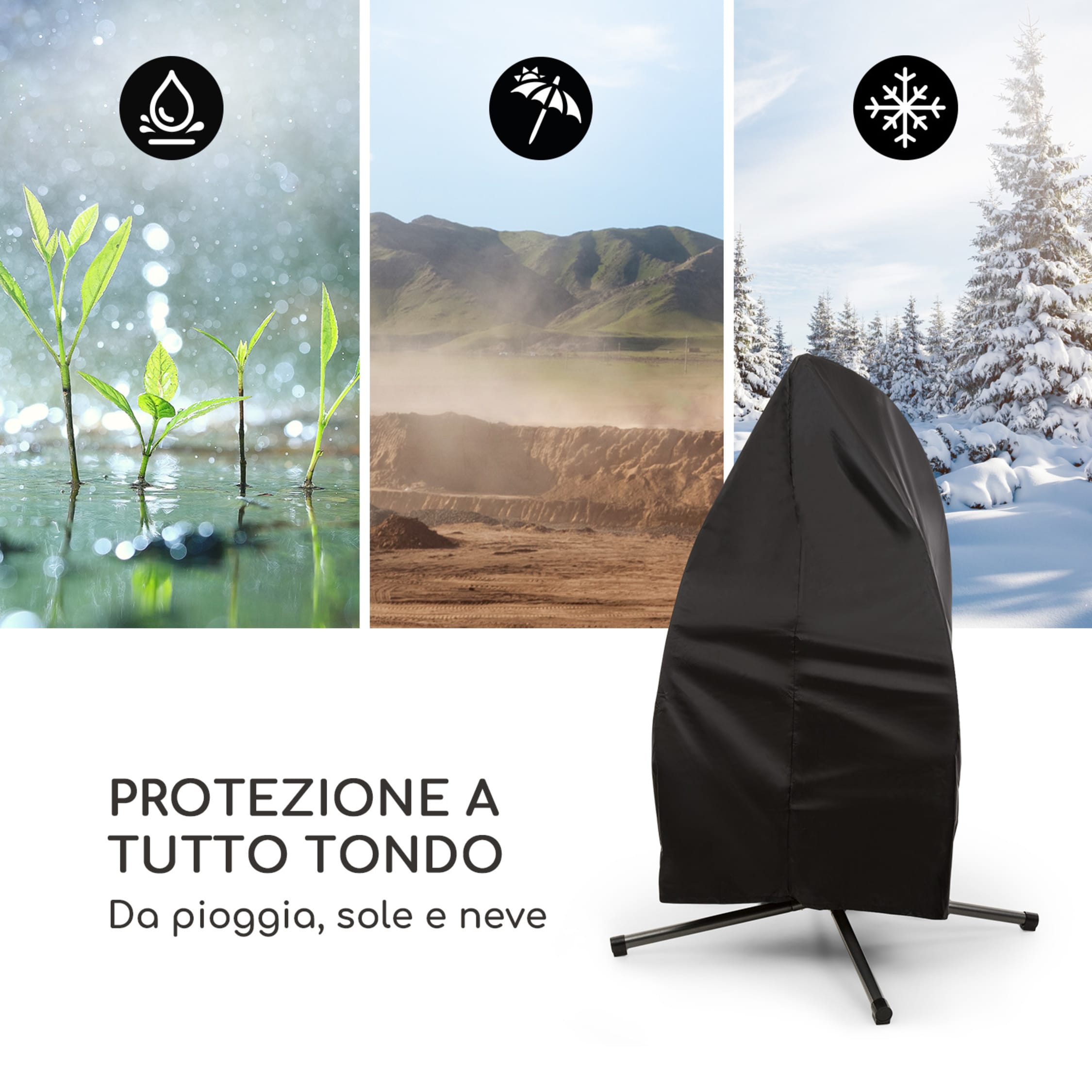 Copertura Per Poltrona Sospesa Bella Donna - Impermeabile, Poliestere, Nero, Compatibile Blumfeldt - Foto 10