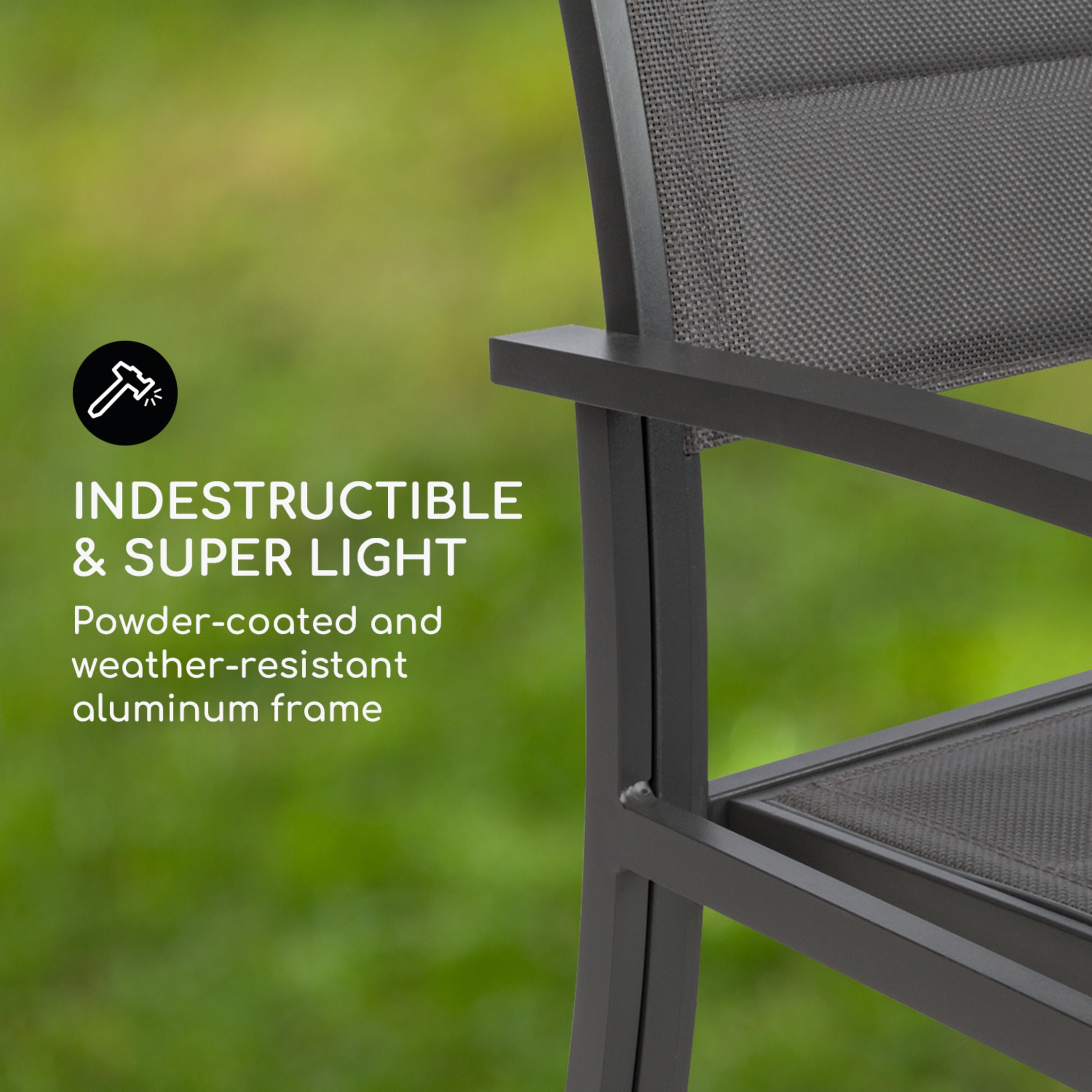 powder coated aluminium garden chairs