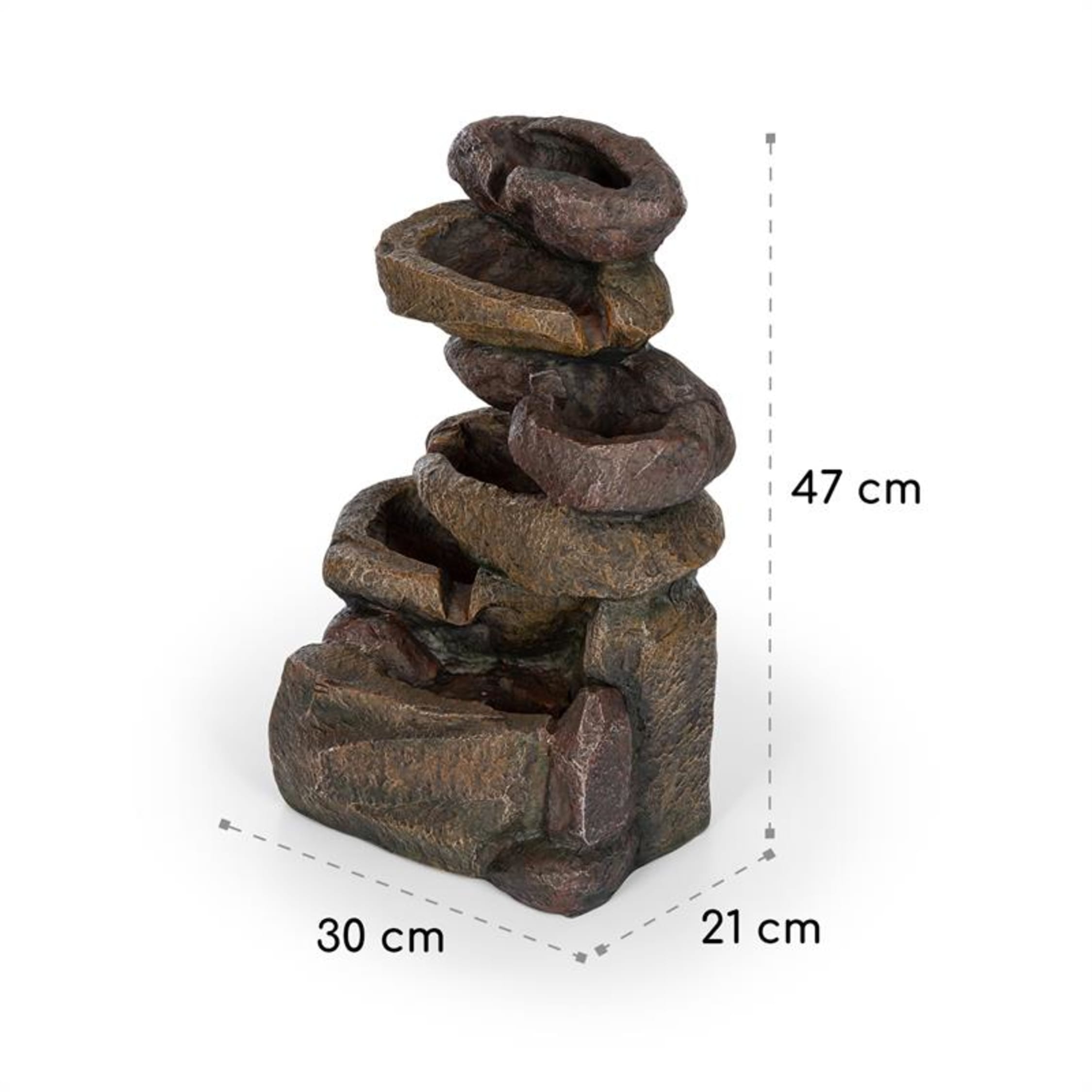 Fontana Solare Blumfeldt Mystic Tree - Con Pannello Solare, Batteria Litio E LED, Effetto Legno - Foto 8