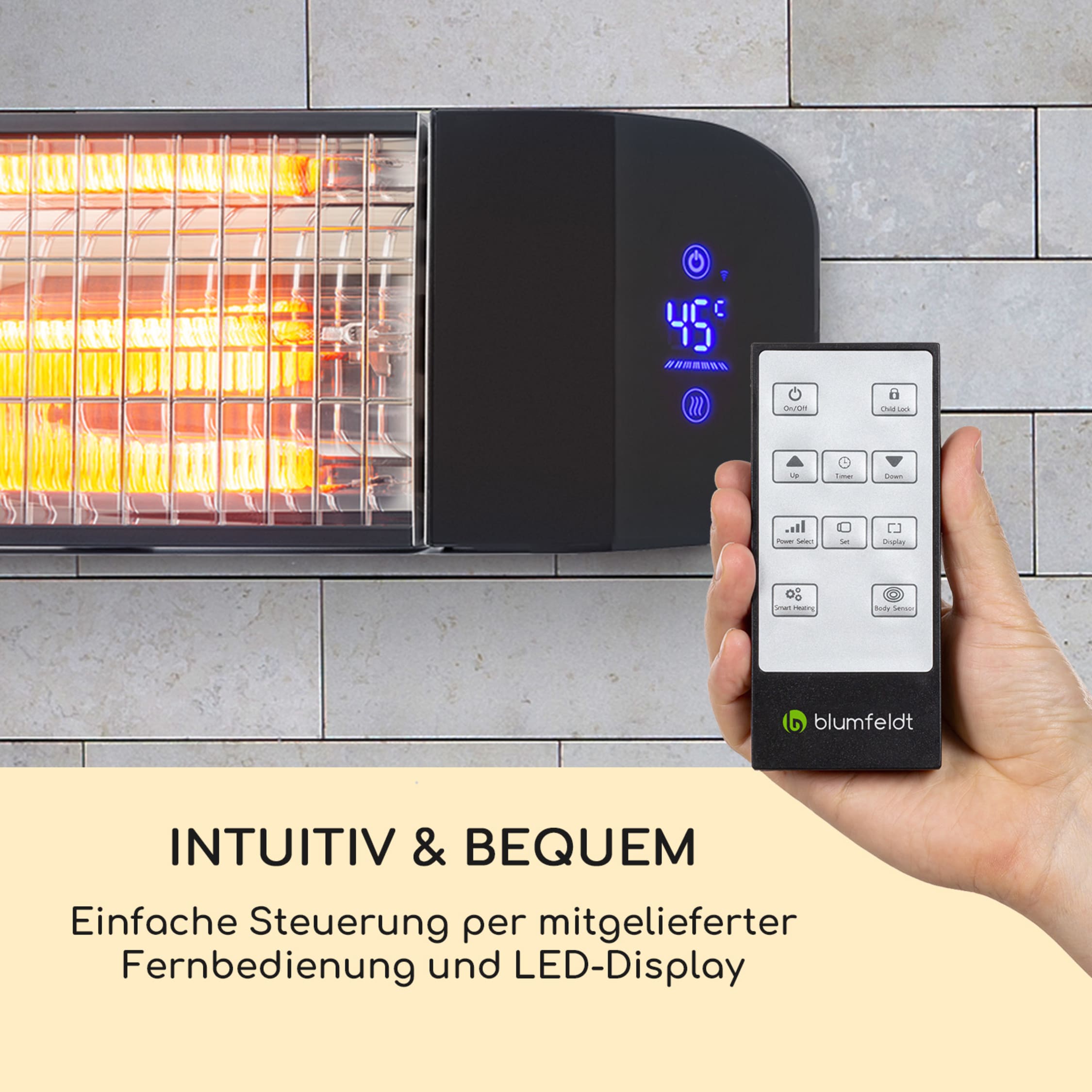 HEIMWERT Heizstrahler 1200 Watt 360 Grad Infrarot Heizstrahler (1200 Watt