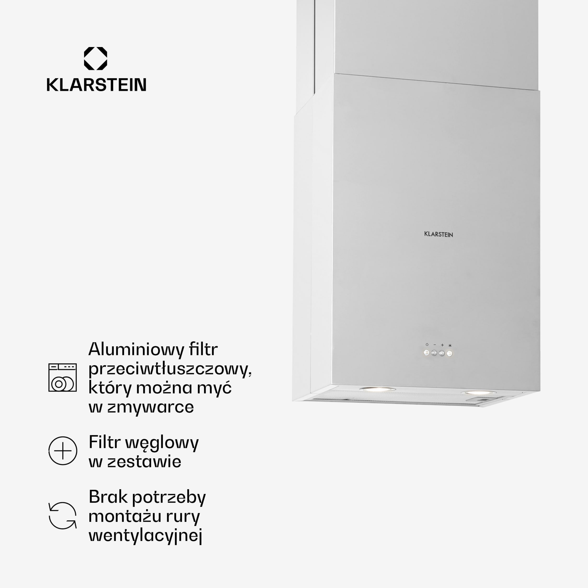 Okap wyspowy, Structura, wyciąg/cyrkulacja, maks. 641 m³/h