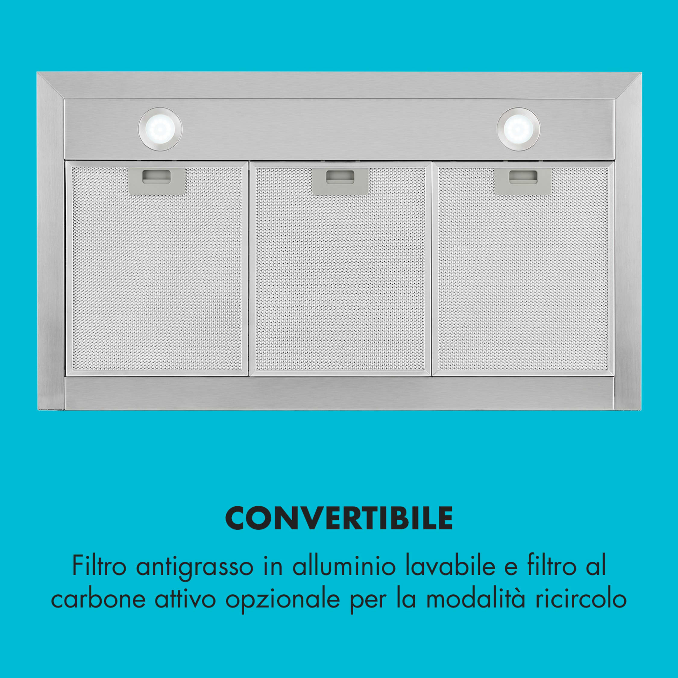 Cappa Aspirante Da Cucina 90cm - Acciaio Inox, 1000 M³/h, LED, 3 Velocità - Foto 10