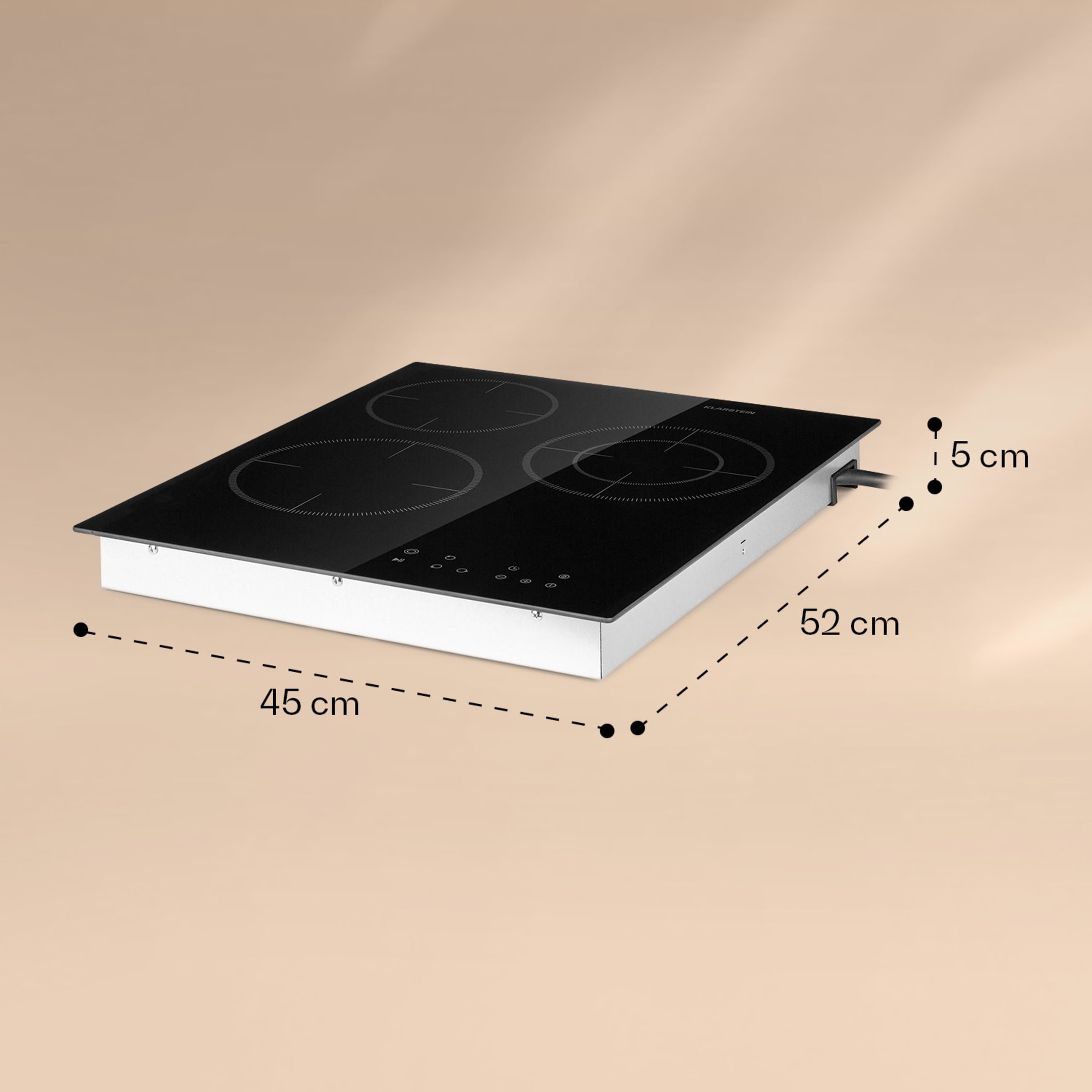 Plaque De Cuisson Vitrocéramique 3 Foyers 5500W - Encastrable Avec Minuteur & Verrouillage Enfant