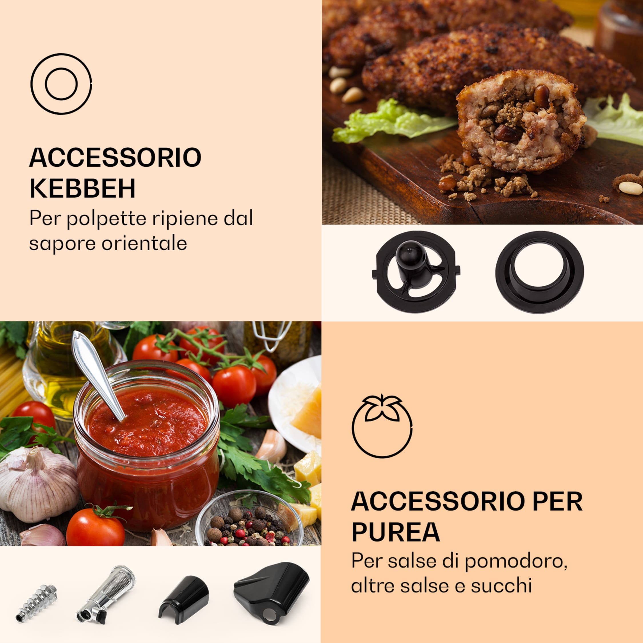 Tritacarne Elettrico VINATO 450W - Con 3 Dischi In Acciaio Inox E Accessorio Per Salsicce - Multifunzione - Foto 11