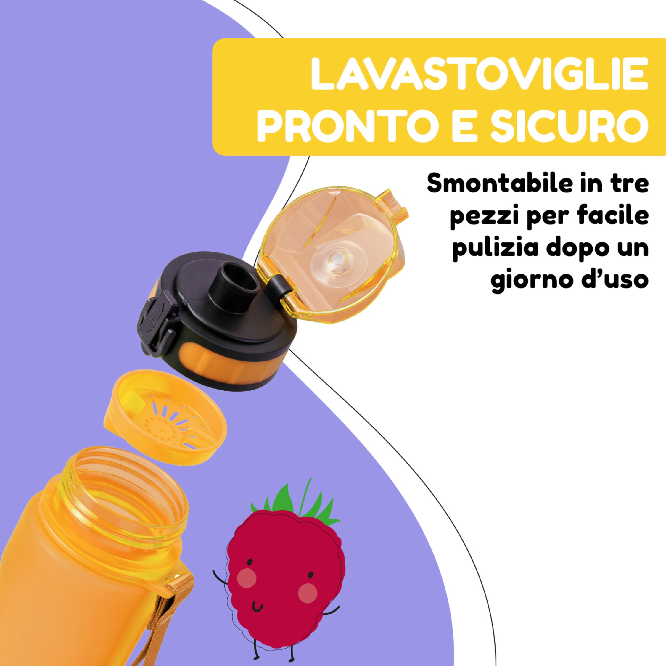Portapranzo Per Bambini Lite - Leggero, Colorato, Senza BPA, Con Scomparti - Foto 4