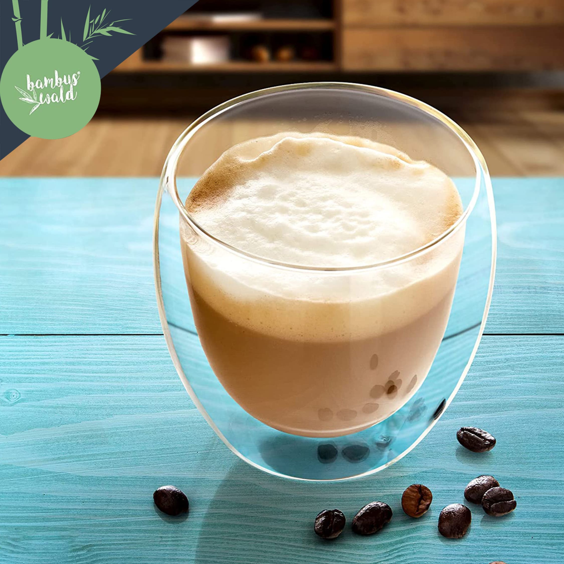 Bicchieri Da Caff&egrave; In Vetro 500ml - Set Da 4 Per Latte Macchiato, Cappuccino E T&egrave;