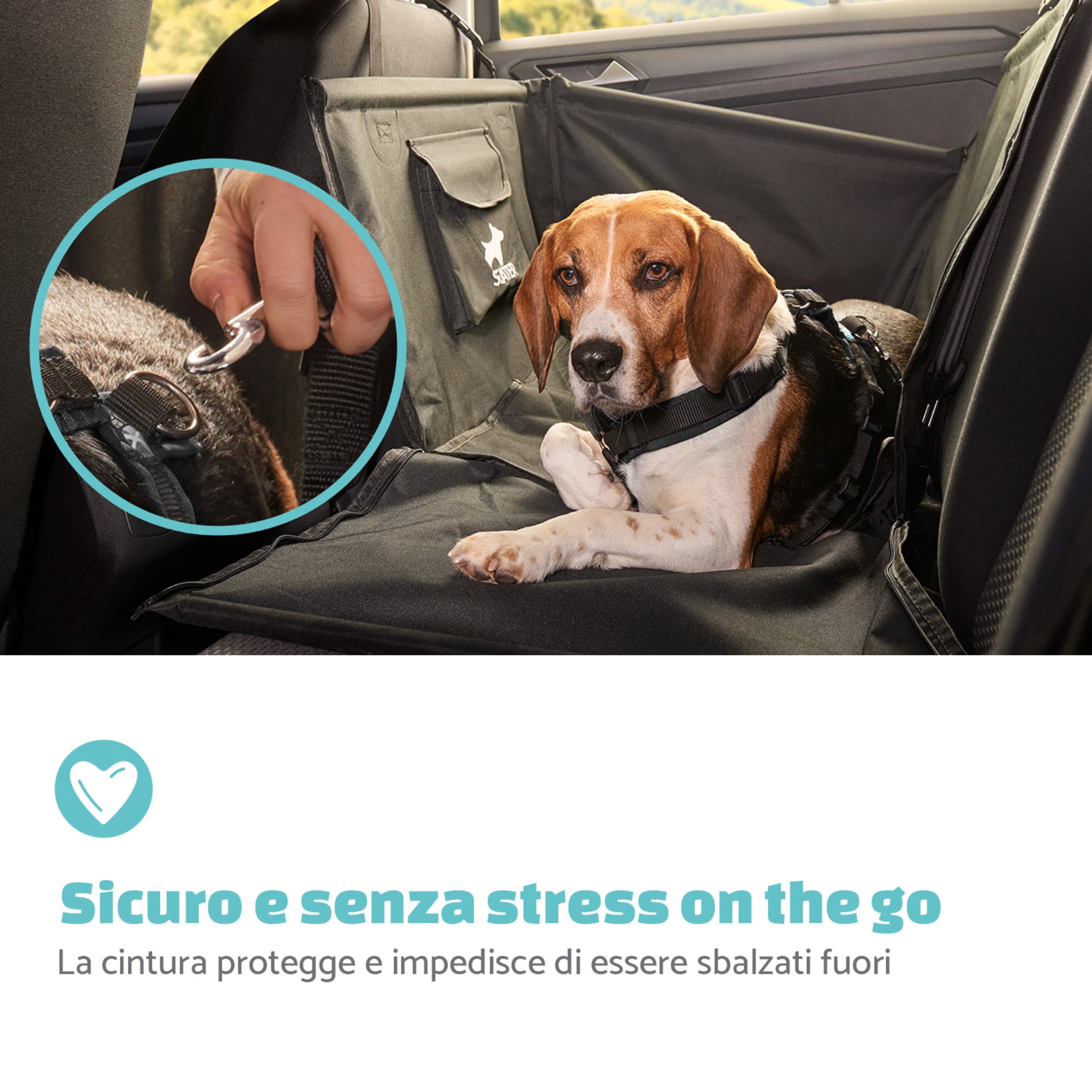 Seggiolino Auto Per Cani Extra Stabile Per Cani Di Piccola E Media Taglia, Pareti Rinforzate E 3 Cinghie, Impermeabile, Sedile Posteriore E Anteriore (nero/bianco