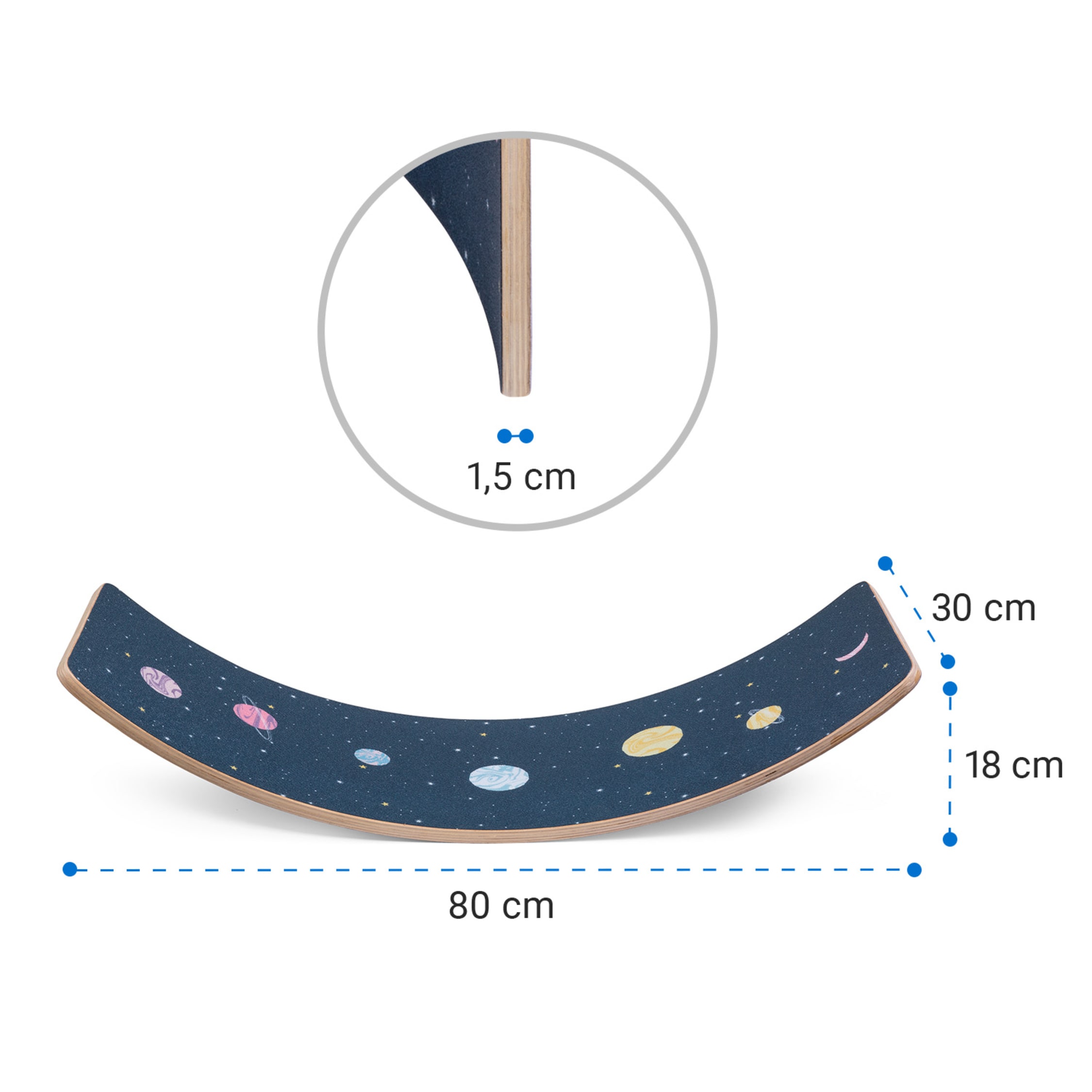 Balance Board Kids Indoorboard Holzboard rutschfeste Oberflache Filzbeschichtung ab 3 Jahren fordert Gleichgewicht motorische Fahigkeiten Material Holz Mehrfarbig