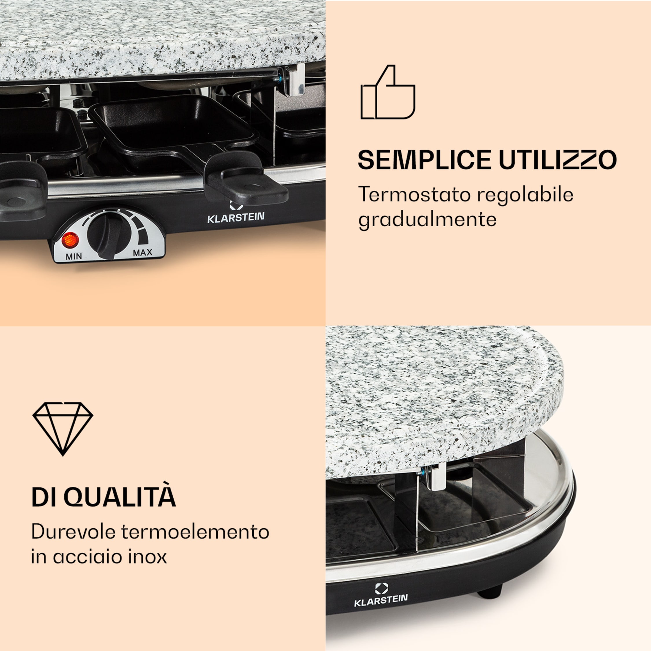 Piastra Per Raclette Ibili In Acciaio Inox 18/10 Con Manico In Plastica - Raschietto Per Formaggio Fuso - 4