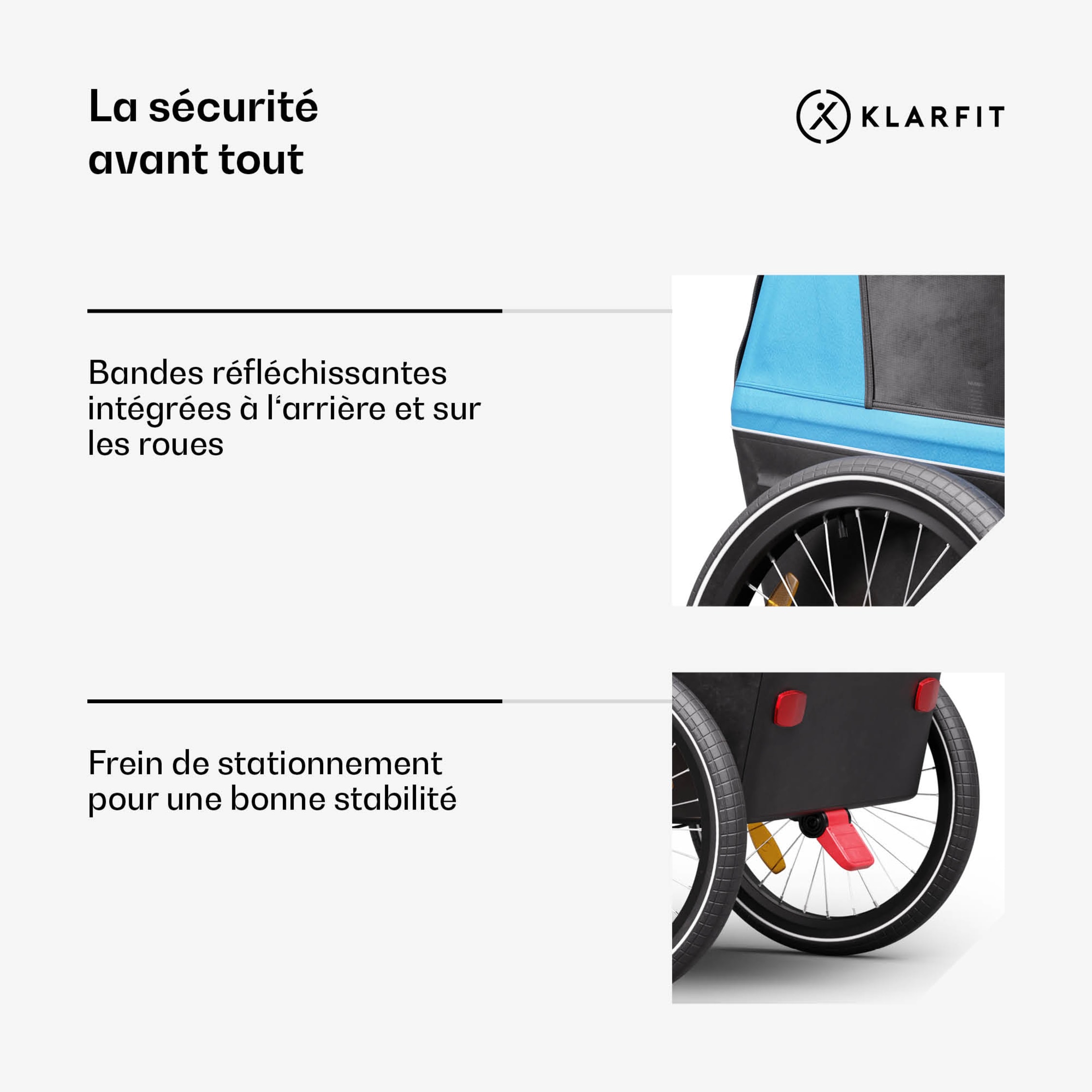 Remorque Vélo Enfant Klarfit GoKiddo 2-en-1 - Buggy Et Remorque, Capacité 40kg