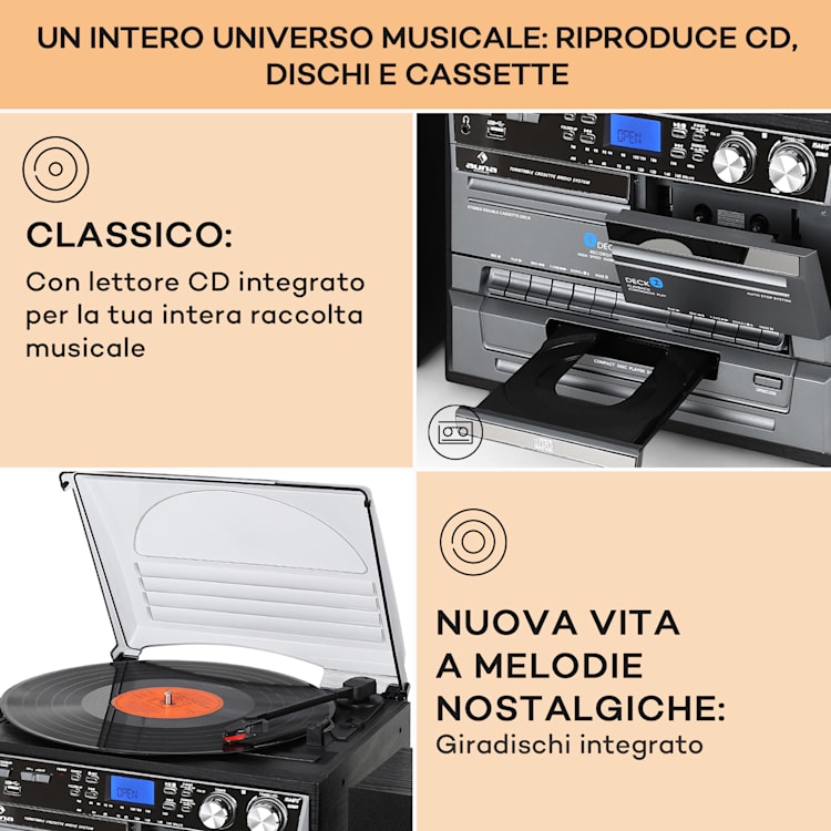 Impianto hifi cd giradischi vinile cassette mp3 sd usb