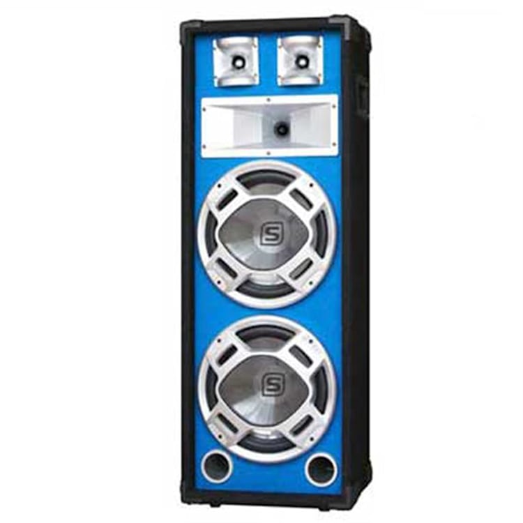 PA-box 2 x 20 cm blauw LED-lichteffect 600 W