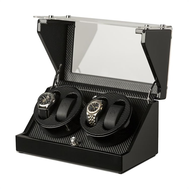 Horlogewinder Klarstein CA2PM voor 4 horloges carbonoptiek 4 horloges