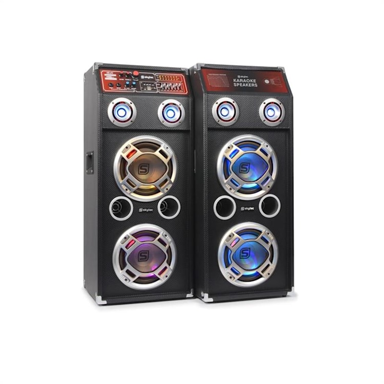 SPLED600 PA-systeem boxenset 600W 2x20cm USB 7-band-master-equalizer