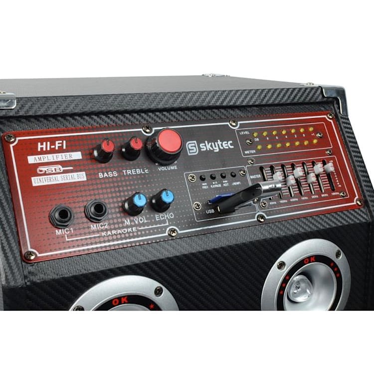 SPLED600 PA-systeem boxenset 600W 2x20cm USB 7-band-master-equalizer
