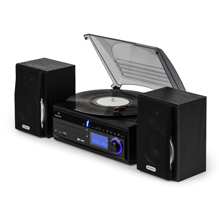 DS-2, wieża stereo, gramofon, CD, rekorder MP3, USB SD AUX-In UKF/MF, głośniki