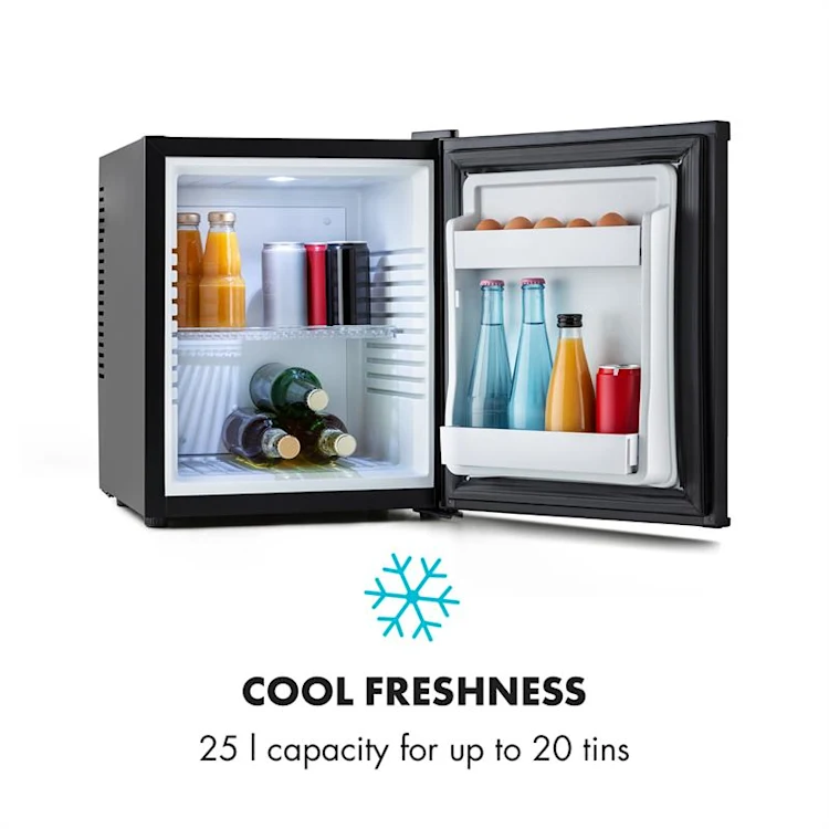 Happy Hour Minibar 5-15°C EEC G 25dB LED light 30 Ltr | Black