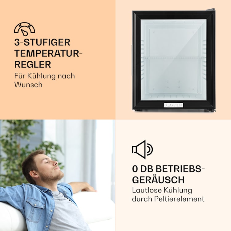 MKS-12 Minibar 24 Liter Klasse E schwarz Glas 0dB