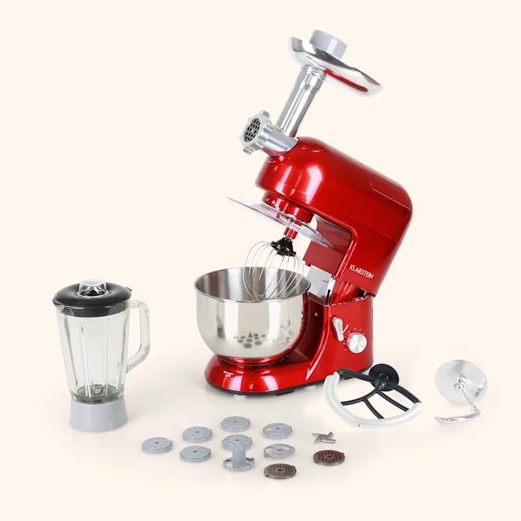 Lucia Food Processor 3-in-1 1800 W / 2.7 PS 5 Litre Stainless Steel BPA-free Red