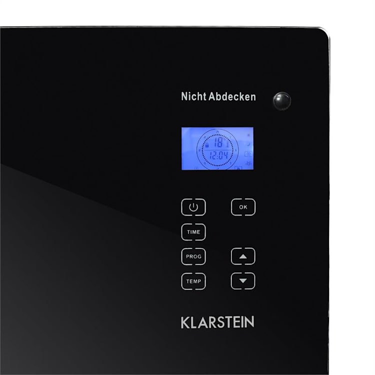 HT006GL Convection Heater 1000W Black Glass Design Black