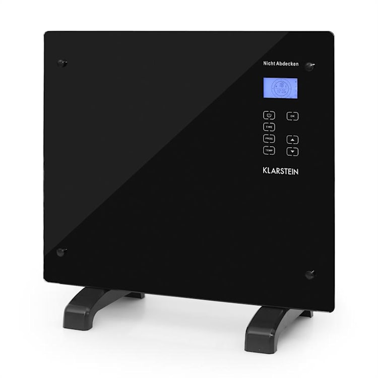 HT006GL Convection Heater 1000W Black Glass Design Black