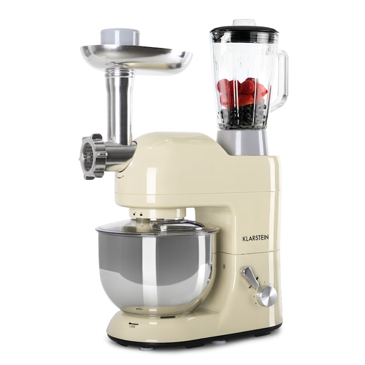 Lucia Robot ménager 3-en-1 1800 W / 2,7 ch 5 l Acier inoxydable sans BPA Crème