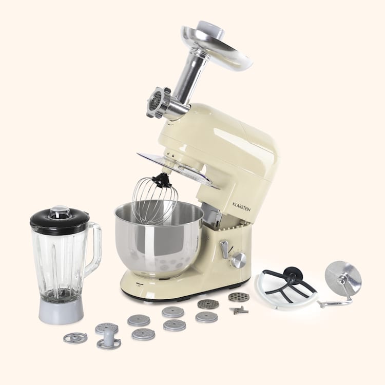 Lucia robot da cucina 3 in 1, 1800 W / 2,7 PS 5 litri in acciaio inossidabile senza BPA Crema vintage